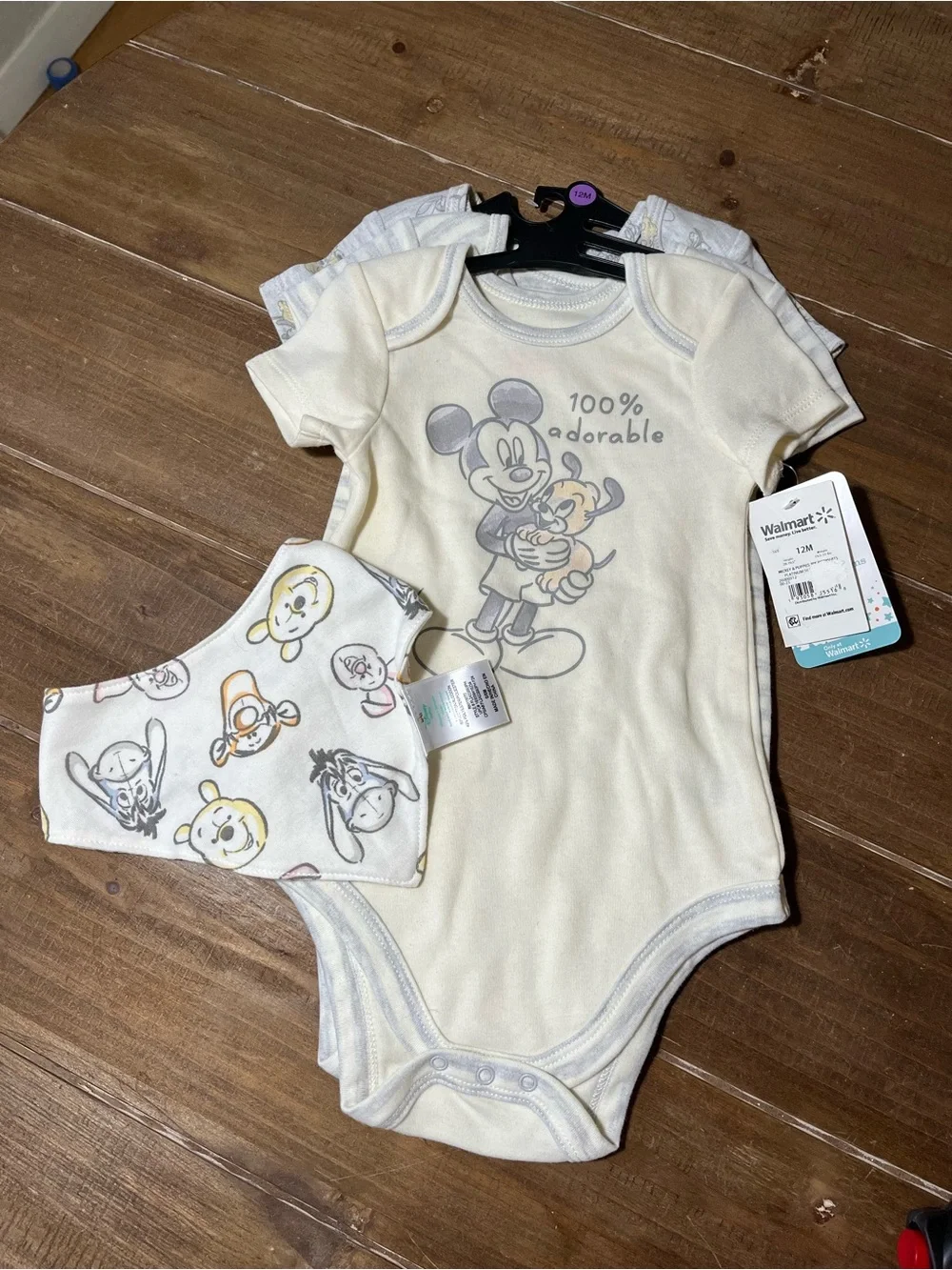 Disney Baby One-Piece Bodysuits with Mickey Graphic 3 One-Piece bodysuits.
